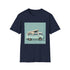 Vintage camper van graphic charcoal t-shirt, unisex regular fit.