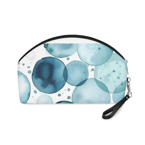 Enchanted Eyes Makeup Bag with eye pattern in ice blue palette.
