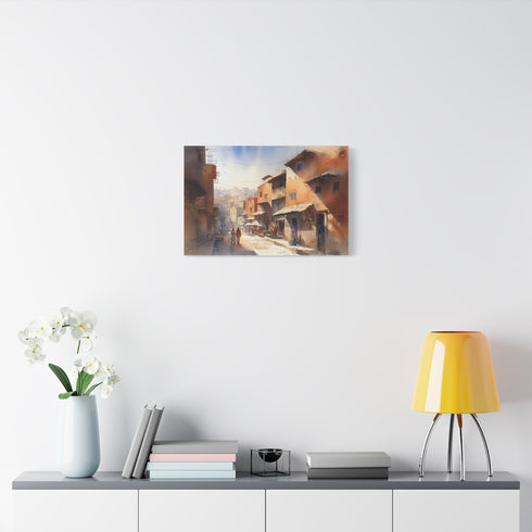 Marrakech Moroccan Medina Sunset Stretched Canvas Wall Art - View 4 | Prints With Passion