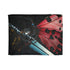 Cyborg Butterfly Perched on Sword Plush Fleece Throw Blanket