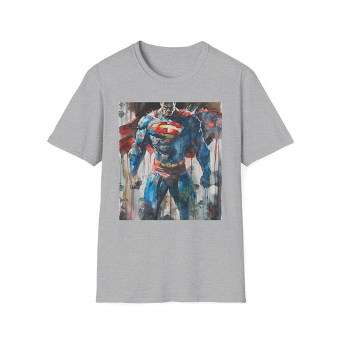 Superman T-Shirt in Charcoal S Size: Cotton Crew Neck Tee