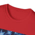 Charcoal cotton T-shirt with intricate nature-themed symmetrical design