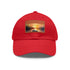 Sunset baseball cap with light brown patch and rectangular shape.