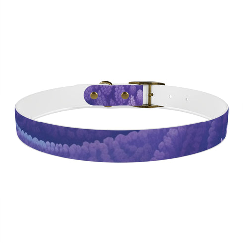 Stylish Lavender Fields Dog Collar, Black Onyx, Medium Size