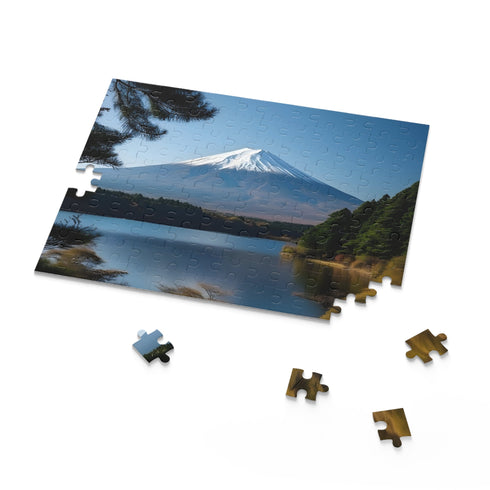 Jigsaw puzzle featuring vibrant Mount Fuji landscape, perfect for puzzle enthusiasts.