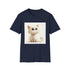 Cute Cartoon Cat T-Shirt in Charcoal for Men Women Size Small