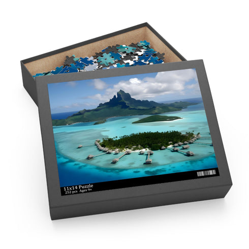 Bora Bora Paradise jigsaw puzzle featuring crystal-clear blue waters.