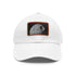 White Galactic Empire Death Star baseball cap with light brown patch.