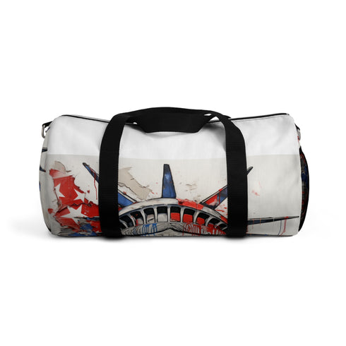 Colorful American Flag Duffel for travel, sports, and everyday use.