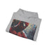 Navy canvas hoodie with Spider-Man mural print.