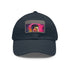 Neon colors watercolor baseball cap with light brown rectangle patch.