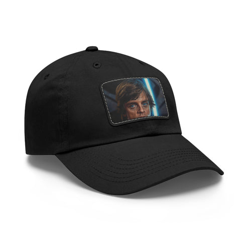 Galactic Jedi baseball cap in white with light brown patch design.