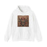Navy tribal totem hoodie with captivating animal silhouette and intricate patterns.