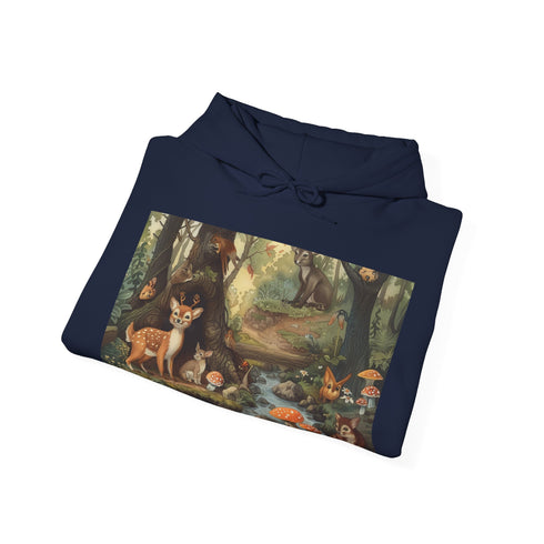 Serene Forest Navy Hoodie Unisex Regular Fit Soft Comfortable Adventure-ready