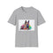 German Shepherd watercolor tee in charcoal cotton with crew neck.