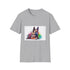 German Shepherd watercolor tee in charcoal cotton with crew neck.