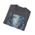 Charcoal cotton T-shirt with winter wonderland graphic and crew neck design