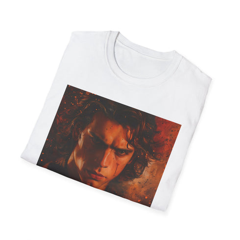 Charcoal crew neck T-shirt with vibrant Anakin Skywalker painting