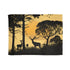 Tranquil forest deer silhouette sublimation blanket for restful sleep overs.