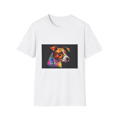 Playful Jack Russell graphic tee in Charcoal for men and women.