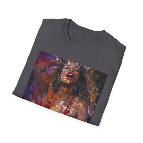 Queen Bey watercolor concert tee in charcoal, crew neck, DTG design