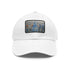 White Chrysler Cityscape Watercolor Baseball Cap with Rectangle Patch.