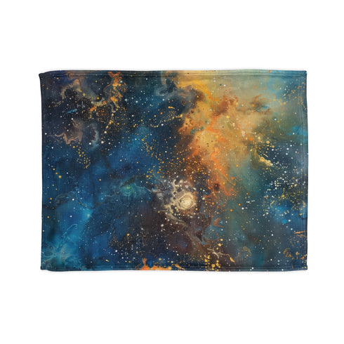 Galactic Journey Blanket with Cosmic Galaxy Design for Home Relaxation