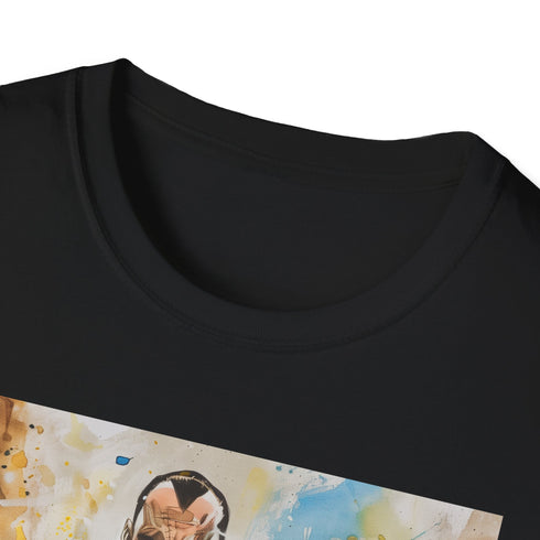 Charcoal cotton T-shirt featuring bold Black Adam illustration and crew neck design