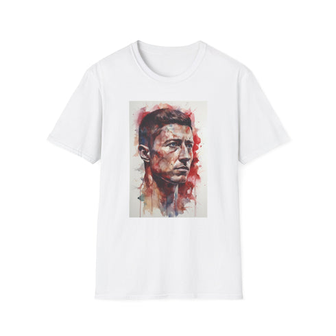 Strikers Edge Lewandowski Tee, Charcoal Cotton Crew Neck Regular Fit T-Shirt