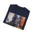 Charcoal crew neck cotton T-shirt with vibrant Thanos portrait and regular fit