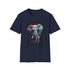 Charcoal elephant graphic cotton tee with crew neck and regular fit