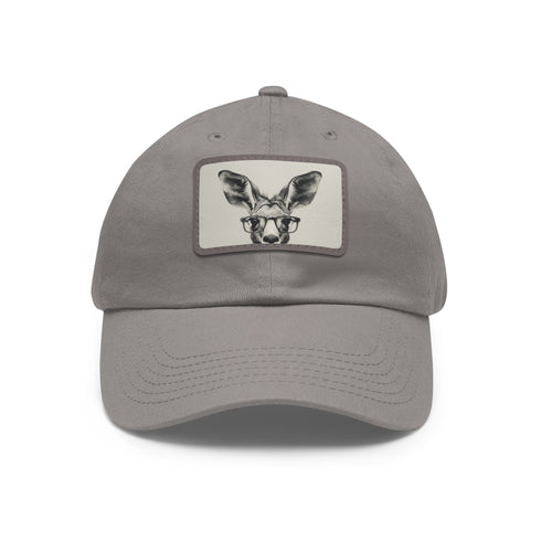 Kangaroo Cool Hat - White with Light Brown Patch - Rectangle Shape