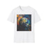 Blue Marble Earth Planet Painting TShirt, Charcoal, Size S, Crew Neck.