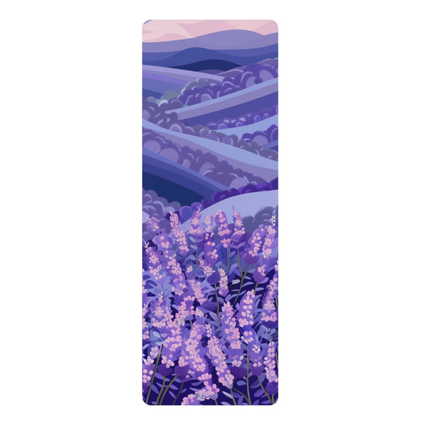 Vibrant lavender fields yoga mat for calming flows.