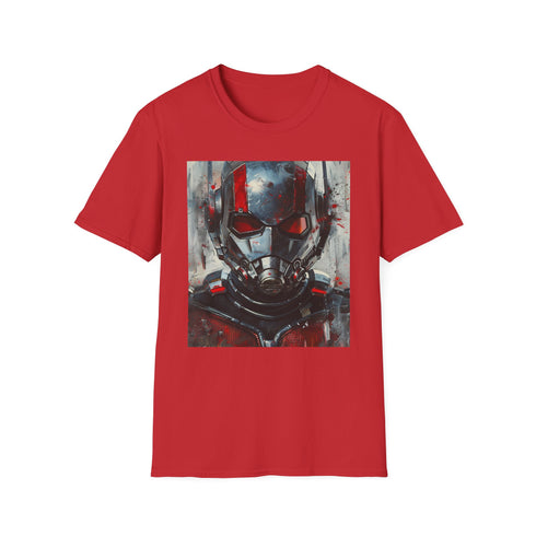 Charcoal cotton men's Ant-Man T-shirt with vibrant superhero portrait.