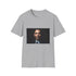 Charcoal crew neck cotton T-shirt featuring vibrant Barack Obama silhouette design
