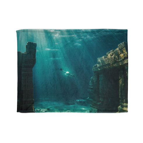 Sunken City Awakening with Energy Plush Fleece Throw Blanket