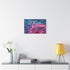 Origami Dragon over a Neon Grid — Canvas Wall Art — Kiln-Dried Pine Frame & Ready-to-Hang Back View