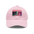 Neon watercolor charm baseball cap with light brown rectangle patch.