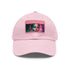 Neon watercolor baseball cap with light brown rectangular patch.