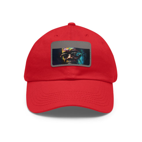 Vibrant watercolor baseball cap with unique light brown patch and rectangular shape.