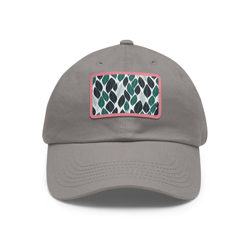 Green leaf pattern baseball cap with unique ferret texture design.