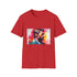 Vibrant charcoal T-shirt with watercolor neon design crew neck cotton summer fit