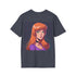Sleek charcoal cotton tee with vibrant Daphne Scooby-Doo design.