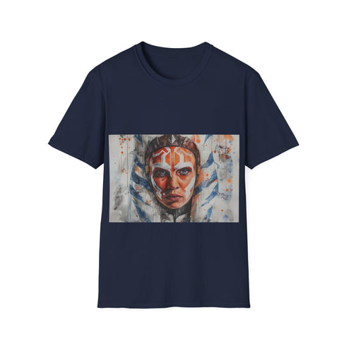 Forcewielding Ahsoka Tee: Charcoal Star Wars cotton t-shirt, regular fit.
