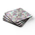 Pastel geometric cork coaster set with chic modern design.