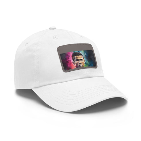 Neon Watercolor Ronaldo Cap, White/Light Brown Patch, Rectangle shape, Unisex
