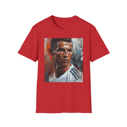 Charcoal DTG crew neck t-shirt with bold Cristiano Ronaldo watercolor design