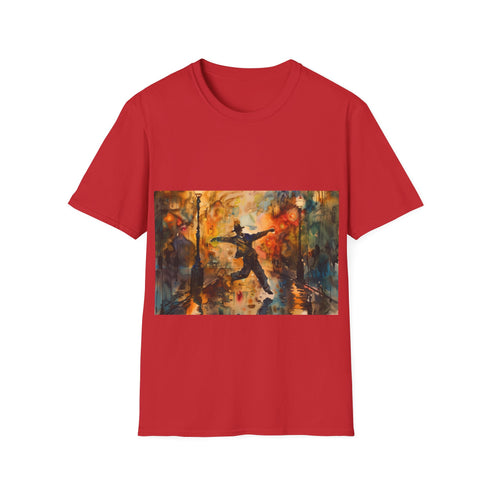 Rainbow Rhapsody Gene Kelly Tee Charcoal Cotton Men's Summer T-Shirt