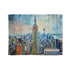 Empire State Dreams Blanket: NYC skyline watercolor sublimation design cozy.